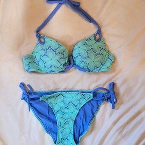 RARE Victoria's Secret Bombshell Bikini Turquoise